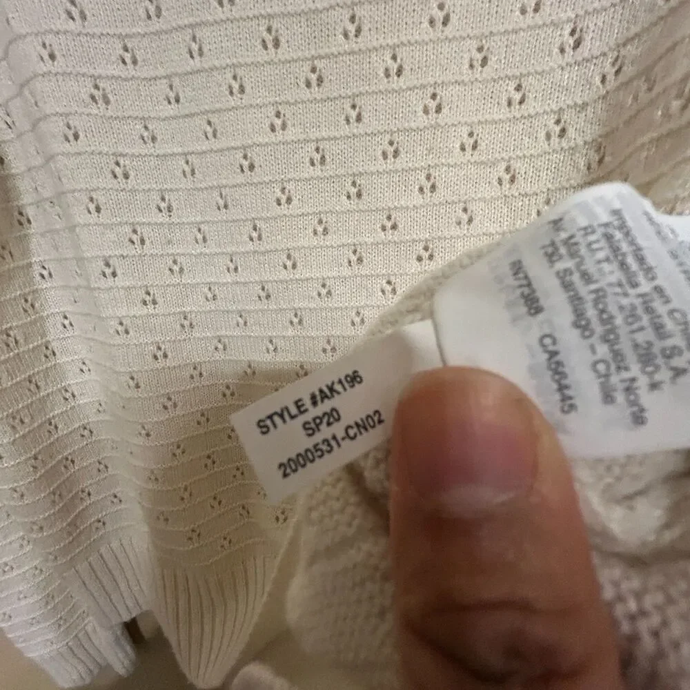J. Crew Pointelle Crewneck Sweater Womens Large Cream Wool Alpaca Pullover